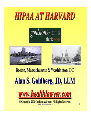 HIPAA at HARVARD Health Care Conference Administrators  Form