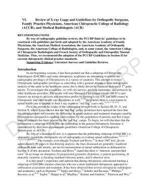 Review of X Ray Usage and Guidelines by Orthopedic Surgeons,  Form