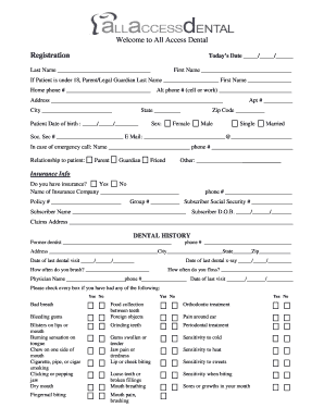 Patient Form All Access Dental