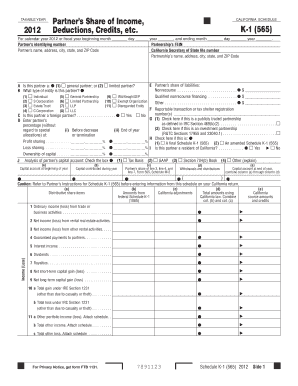 TAXABLE YEAR Partner S Share of Income, Deductions, Credits, Etc  Form