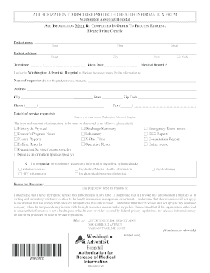 Disclosure Form Washington Adventist Hospital