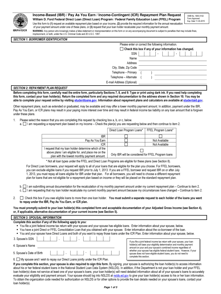 Recertification Ibr Form