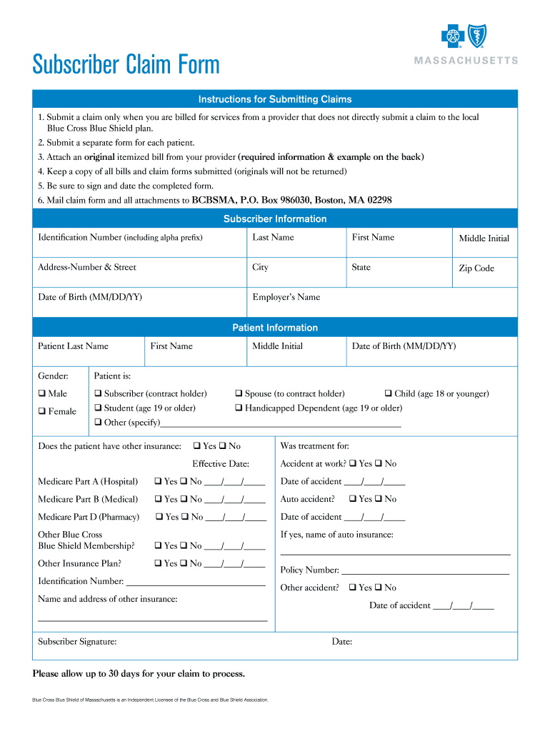 Medex Subscriber Claim Form 2010-2024