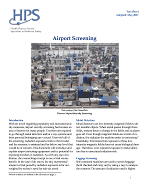 Airport Screening Fact Sheet Health Physics Society  Form