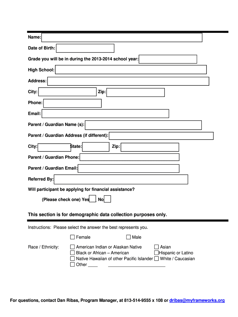 Candidate Information Frameworks of Tampa Bay