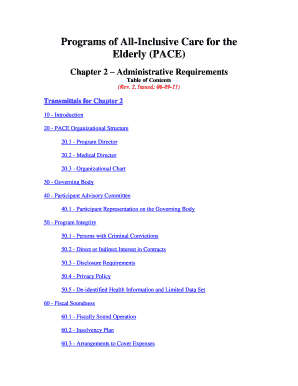 Programs of All Inclusive Care for the Elderly PACE Chapter 2  Form