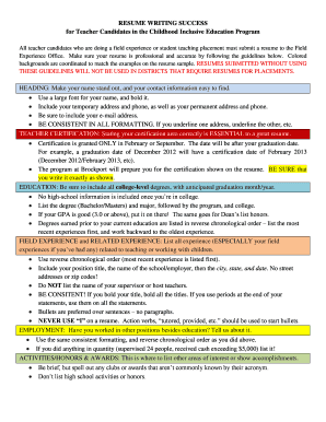 Sample for Childhood Brockport  Form