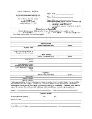 Thomas Hospital Financial Assistance  Form