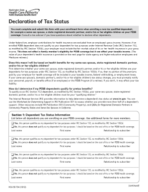 Declaration of Tax Status Public Employees Benefits Board  Form