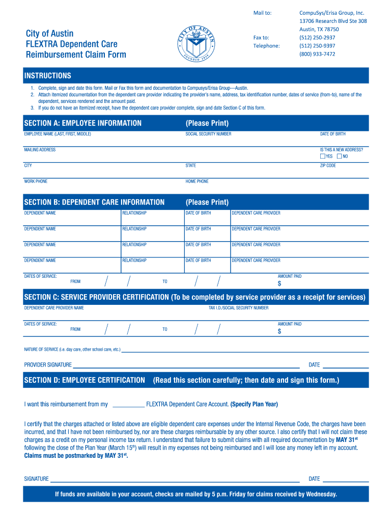 City of Austin Flextra Reimbursement Form