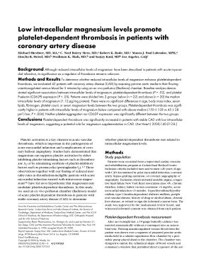 Low Intracellular Magnesium Levels Promote Platelet Pinnaclife  Form