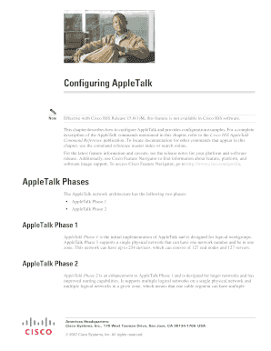 Configuring AppleTalk Cisco  Form