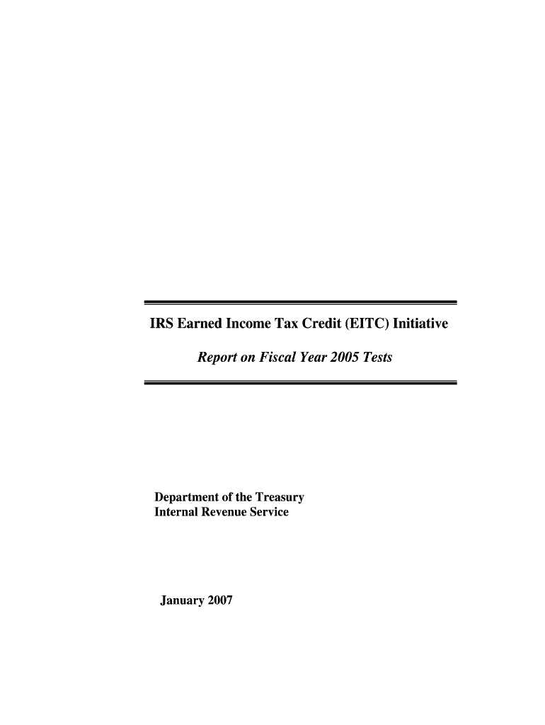 IRS Earned Income Tax Credit Initiative Report on Internal  Form