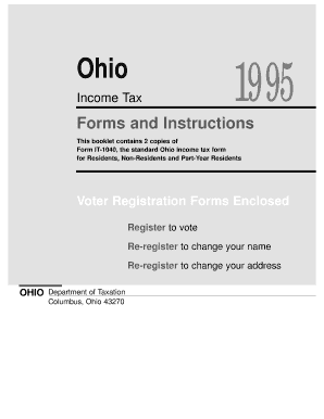 Ohio Income Tax Forms and Instructions This Booklet Contains 2 Copies of Form it 1040, the Standard Ohio Income Tax Form for Res