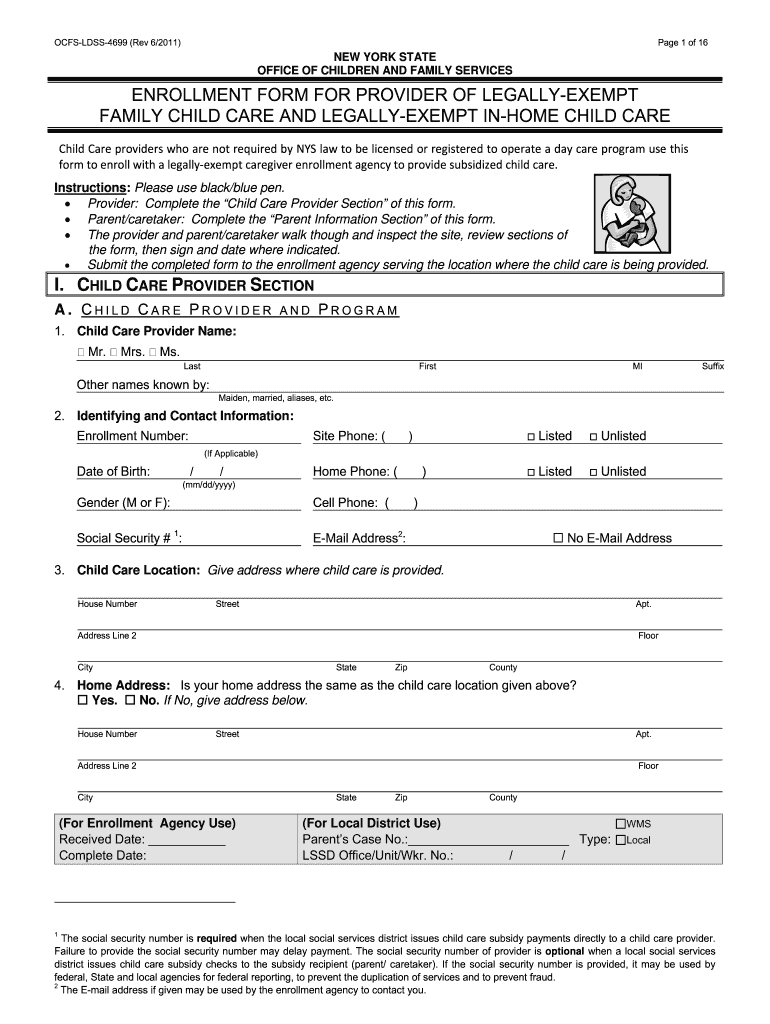  Ocfs Ldss 4433 Form PDF 2011-2024