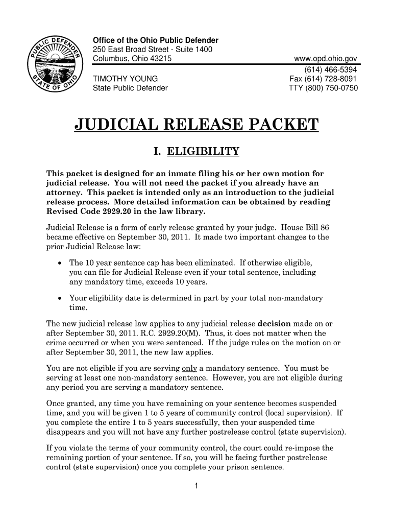 Judicial Release Form Oklahoma
