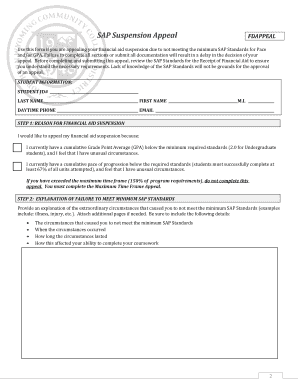 SAP Suspension Appeal Sheridan College  Form