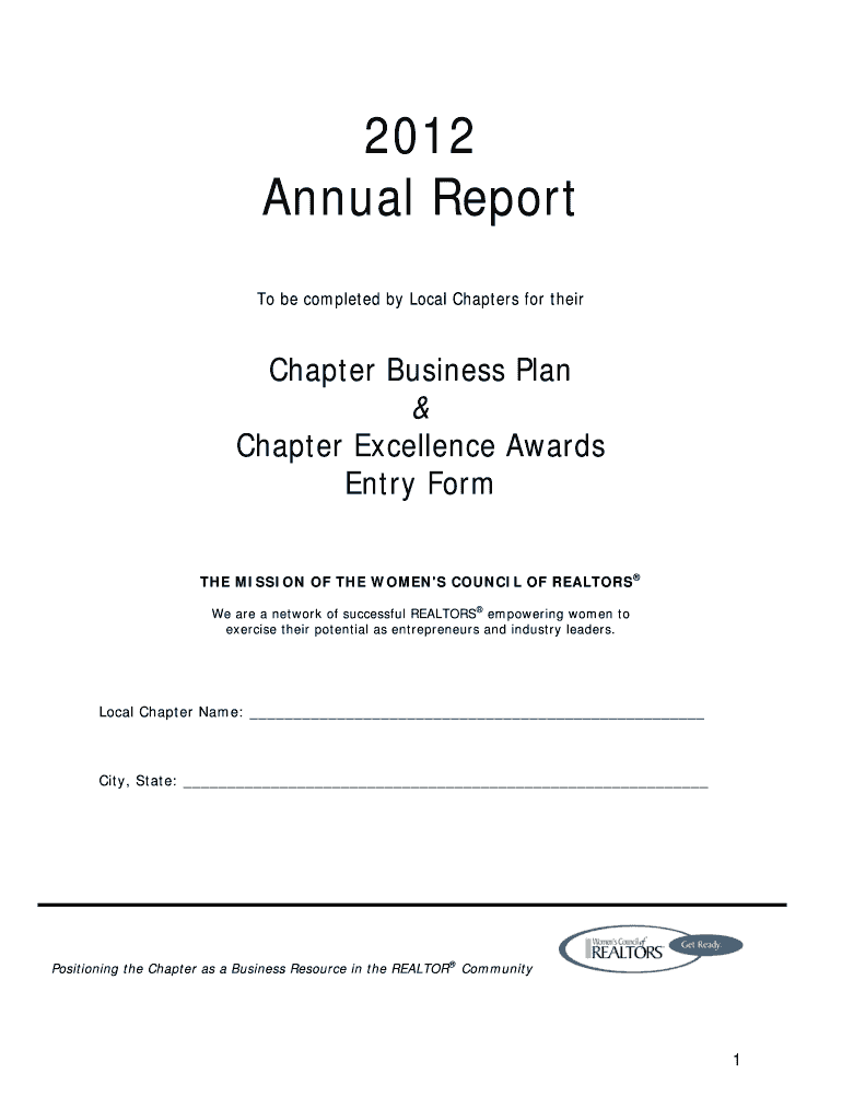 Annual Report Women&#039;s Council of REALTORS  Form