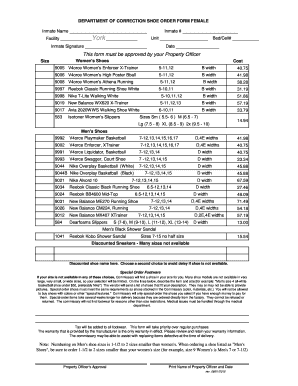 Commissary Order Form