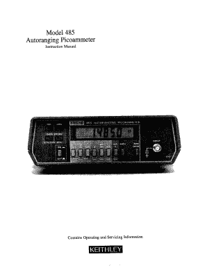Model 485 Autoranging Picoammeter Instruction Manual TUNL  Form