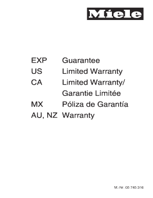 Miele Warranty  Form