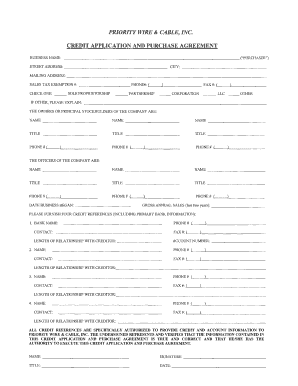 View Credit Application Priority Wire &amp; Cable  Form