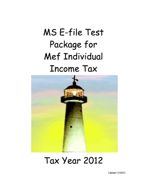 MS E File Test Package for Mef Individual Income Tax Tax Year  Form