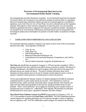 Overview of Environmental Data Sources for Environmental Public Tulane  Form