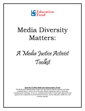 Media Diversity Matters a Media Justice Activist Toolkit  Form