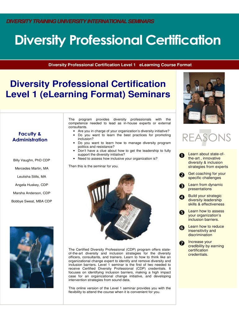Diversity Professional Certification Diversity Training University  Form