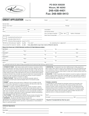 KTI Application for Credit Part 1 K Tool International  Form