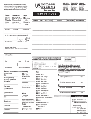 Course Registration Form University of Alaska Southeast