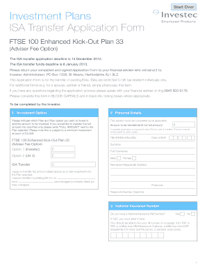FTSE 100 Enhanced Kick Out Plan 33  Form