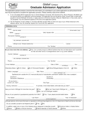 Global Campus Application for Graduate Applicants PDF  Form
