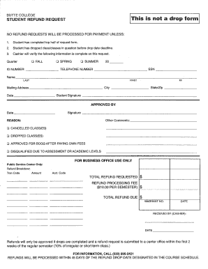 Butte College Refund Form