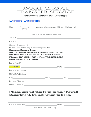 ACCOUNT SERVICES Douglas County Bank  Form