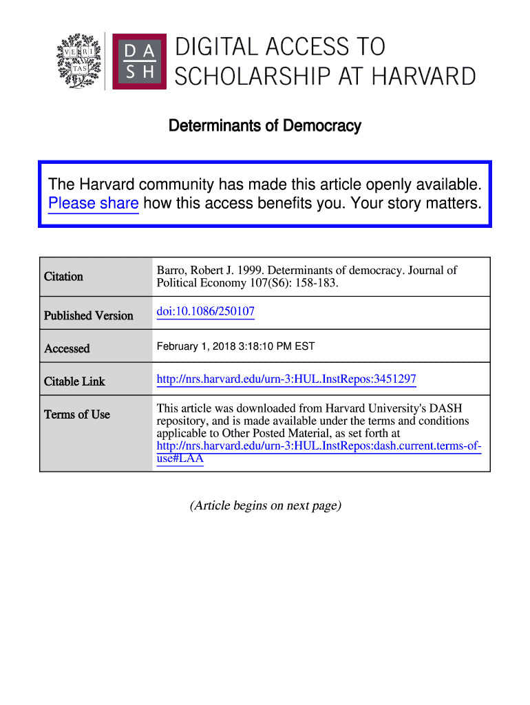 Determinants of Democracy  Form