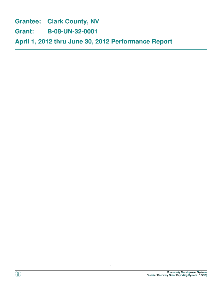 April 1 through June 30, Performance Report Clark County Clarkcountynv