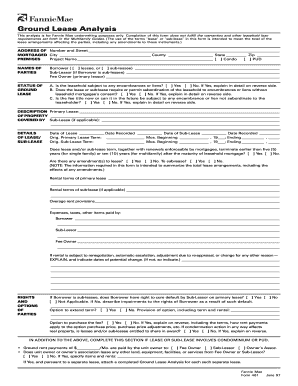 Fannie Mae Ground Lease Analysis Form