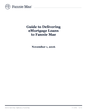 Guide to Delivering EMortgage Loans to Fannie Mae  Form