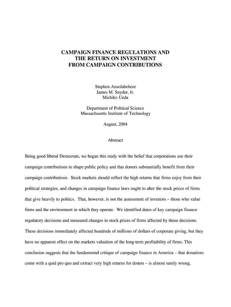 The Effects of Citizens United V FEC on State Legislative  Form