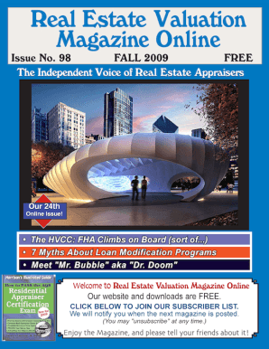 Real Estate Valuation Magazine Online  Form