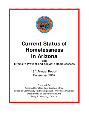 Current Status of Homelessness in Arizona Arizona Department of  Form