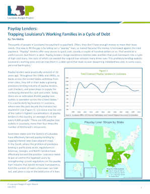 Trapping Louisianas Working Families in a Cycle of Debt  Form