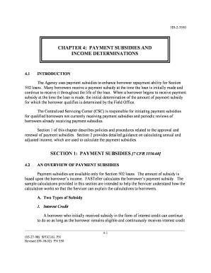 CHAPTER 4 PAYMENT SUBSIDIES and  Form