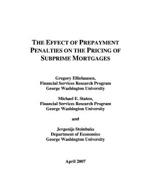 The Effect of Prepayment Penalties on the Pricing Federal Reserve  Form
