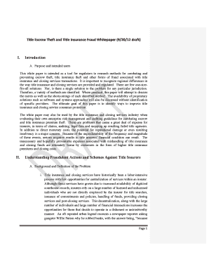 Title Escrow Theft and Title Insurance Fraud Whitepaper 92012 Draft  Form