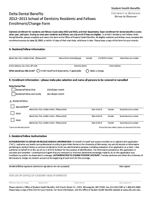 20122013 School of Dentistry Residents and Fellows Shb Umn  Form