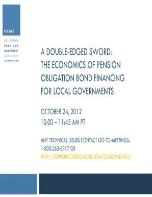 The Economics of Pension Obligation Bond Financing a Double Edged Sword Treasurer Ca  Form