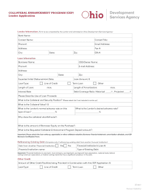 Lender Application Ohio Development Services Agency State of  Form
